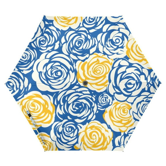 ALAZA Artistic Rose Flower UPF 50+ Compact Folding Umbrella for Rain Travel Umbrella Packable