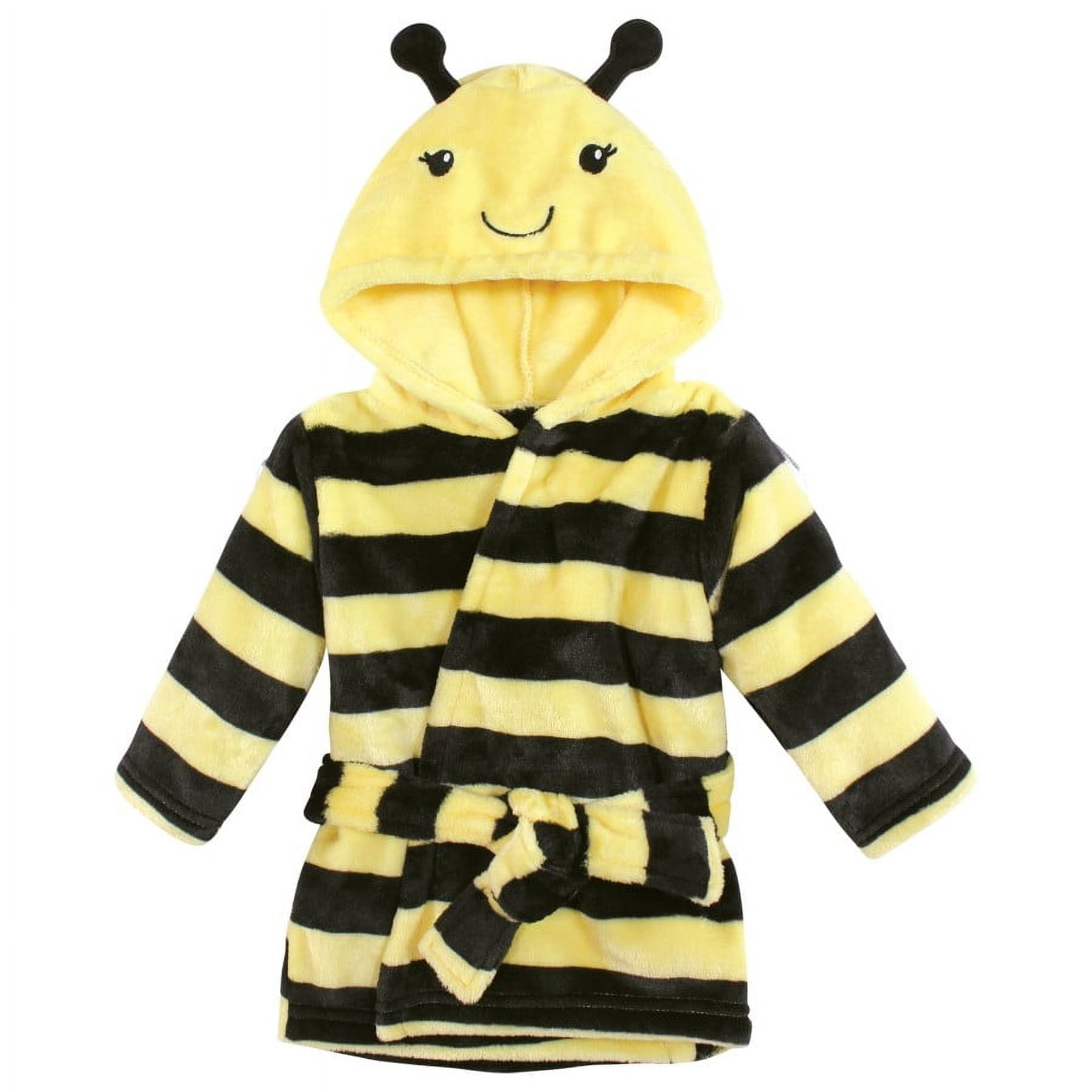 Hudson Baby Unisex Baby Plush Bathrobe and Toy Set, Bee, One Size
