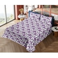 thumbnail image 4 of Ambesonne Ethnic Fitted & Flat Sheet with Shams 4 Pcs Set, Splash Paints Hippie Boho, King, Purple Eggplant, 4 of 5