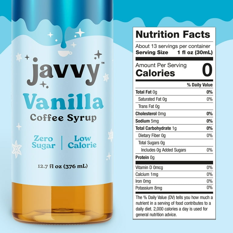 Javvy Coffee Syrup - Zero Sugar, Zero Calorie, Coffee Flavoring