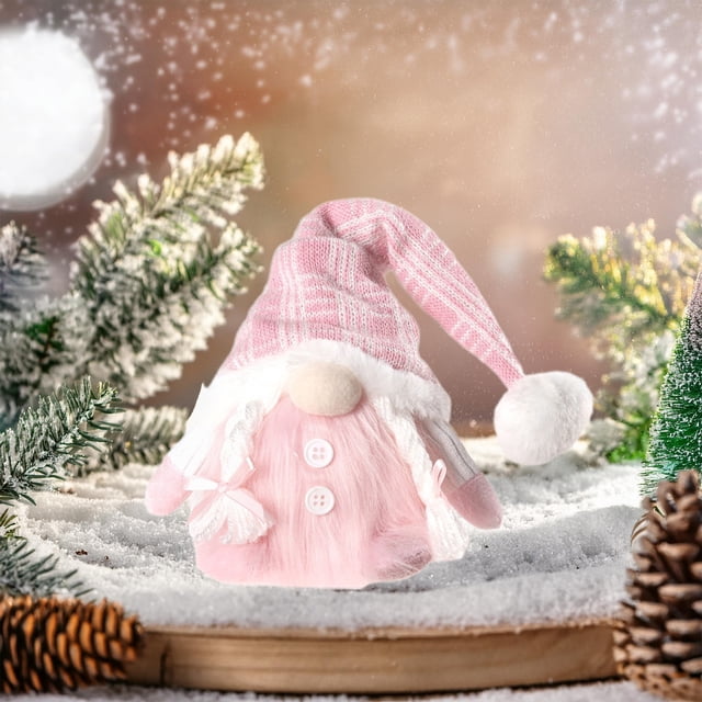 Christmas Glowing Sequins Knitted Hat Couple Models Faceless Old Man Doll Christmas Gift Ornaments Cute Faceless Doll Ornament