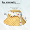 thumbnail image 6 of Bingfone White Ice Cream Bucket Hat For Men Women,Packable Reversible Printed Sun Hats,Fisherman Outdoor Travel Hiking Beach Caps, 6 of 9