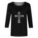 thumbnail image 4 of Xuyuer Women's Casual 3/4 Sleeve T-Shirts Round Neck Cute Tunic Tops Basic Tees Blouses Loose Fit Pullover, 4 of 5