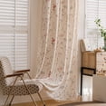 thumbnail image 4 of Seasonwood Floral Curtains for Living Room Bedroom, 108 Inch Farmhouse Semi-Blackout Linen Curtains,Beige,52" x 108", 4 of 7