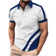 thumbnail image 2 of Mens Shirts Short Sleeve Turndown Collar Solid Color Loose Lapel Polo Shirt White XL, 2 of 3