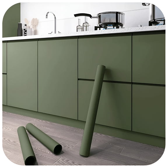 CCOCC 2026 New Peel&Stick Green Wallpaper-Textured Vinyl,Easy Apply&Remove,Waterproof Contact Paper for Cabinets,Living Room Walls&More-Seamless Diy Decor Upgrade,Wallpaper Peel&Stick for Kitchen
