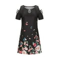 thumbnail image 3 of Travel Dresses for Women Wrinkle Free, Mini Summer Clothes 2023 Dresses Casual Floral Printed Tank Sleeveless Dress Crewneck Loose Beach Short, 3 of 7