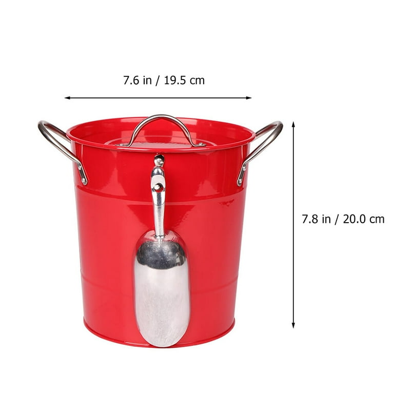 Ice Bucket with Cover, 4.5 Liter, Red