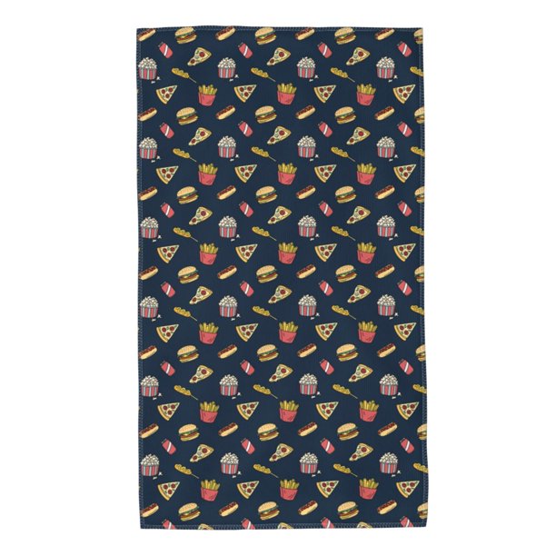 Balery Fastfood Toalla de Microfibra Premium con Estampado – 27.5x16 pulgadas, Alta Absorción, Suave y Aterciopelada, Secado Rápido