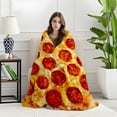 thumbnail image 5 of SSNTSY Pizza Weighted Blankets, Food Blanket, Realistic Throw Blanket, 35 inch Round Soft Flannel Blanket for Home Office Couch Chair Decoration, 5 of 5