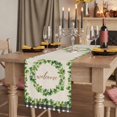 thumbnail image 2 of Table Runners 72 Inches Long Dress Scarves, Spring Eucalyptus Leaves Farmhouse Kitchen/Dining Table Runner, Coffee Tablerunners, Farmhouse Botanical Burlap Paid 14x72 Inch, 2 of 9