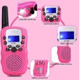 thumbnail image 2 of Walkie Talkie para niños, walkie talkie de largo alcance, juguetes de regalo para niños de 4 a 12 años, para acampar, aventuras de espionaje al aire libre (1 par, rosa), 2 of 5