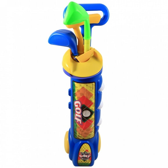 Velocity Toys Deluxe Kids Happy Golfer Toy Golf Set w 3 Golf Balls, 3 Types of Clubs, 2 Practice Holes, Perfect Golf Set for Children (Colors May Vary)