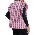 thumbnail image 3 of Women Plaid Sleeveless Vest Lightweight Cotton Padded Vest Autumn Winter Jacket, 3 of 4
