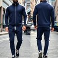 thumbnail image 5 of Delconic Mens Two Piece Athletic Tracksuit Set Zip Front Long Sleeve Track Jacket and Tapered Jogger Pants Casual Sportwear Navy M, 5 of 5