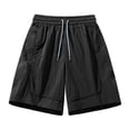 thumbnail image 4 of Sheghy Workout Shorts Women 100%Cotton Women Summer Fashion Solid Quick Dry Sports Drawstring Dual Pocket Knee-Length Shorts Black S, 4 of 6