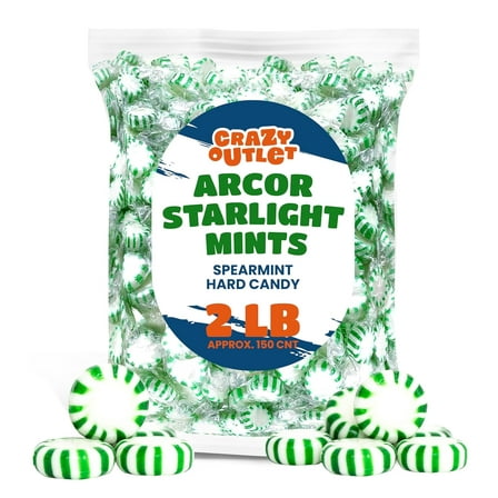 Arcor Starlight Mints Hard Candy Spearmint Flavor - Bulk Pack 2 Pounds (About 150 Count)