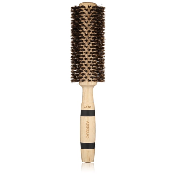 ARROJO Cepillo de pelo redondo mediano – Cepillo redondo mediano para secado y peinado – Cepillo de cerdas de jabalí para volumen y suavidad – Cepillos de pelo redondos para mujeres y hombres – Cepill