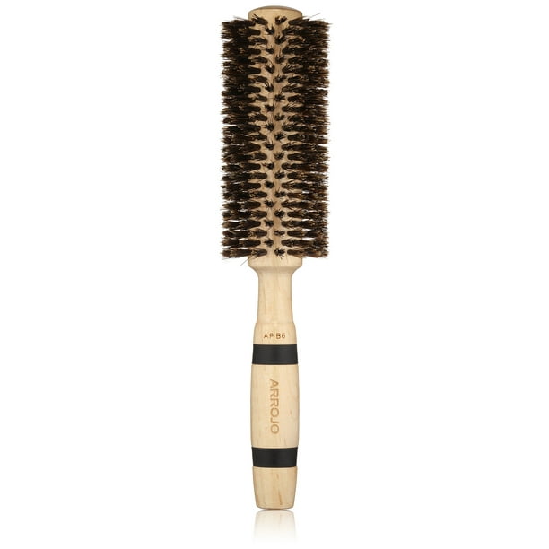 ARROJO Cepillo de pelo redondo mediano – Cepillo redondo mediano para secado y peinado – Cepillo de cerdas de jabalí para volumen y suavidad – Cepillos de pelo redondos para mujeres y hombres – Cepill