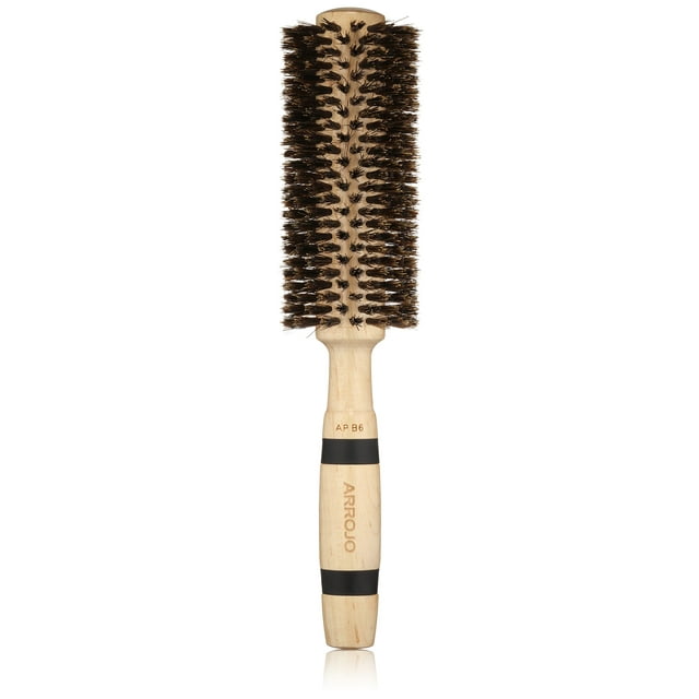ARROJO Cepillo de pelo redondo mediano – Cepillo redondo mediano para secado y peinado – Cepillo de cerdas de jabalí para volumen y suavidad – Cepillos de pelo redondos para mujeres y hombres – Cepill