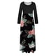 thumbnail image 4 of Vestido largo de manga larga con cuello redondo y estampado floral para mujer Pompotops  hdfakjf4122, 4 of 5