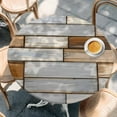 thumbnail image 2 of Brown Grey Vintage Round Tablecloth, Fitted Table Cover with Elastic for 36"-44" Round Tables, Retro Farmhouse Elegant Pastoral Table Cloth Outdoor Indoor Dinning Party Waterproof Tablecloths, 2 of 7