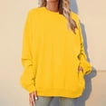 thumbnail image 5 of Bibifish Womens Sweatshirts Black Solid Oversized Crewneck Sweatshirts Soft Drop Shoulder Casual Home Daily Outings Minimalist Trendy Tops, 5 of 8