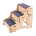 thumbnail image 2 of Dog Stairs for Small Dogs, 3-Step Wooden Dog Ramp for Bed, Couch & Car, Non-Slip Pet Stairs for Small Old Short-Legged Puppy & Cat, Indoor Pet Steps Support for Small Dogs and Cats B, 2 of 7