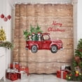 thumbnail image 2 of Merry Christmas Words on Farm Wood Shower Curtain for Bathroom, Xmas Tree Red Truck Waterproof Shower Curtains Washable Quick Dry with Hooks Bathtub Curtains 72x72IN, 2 of 9