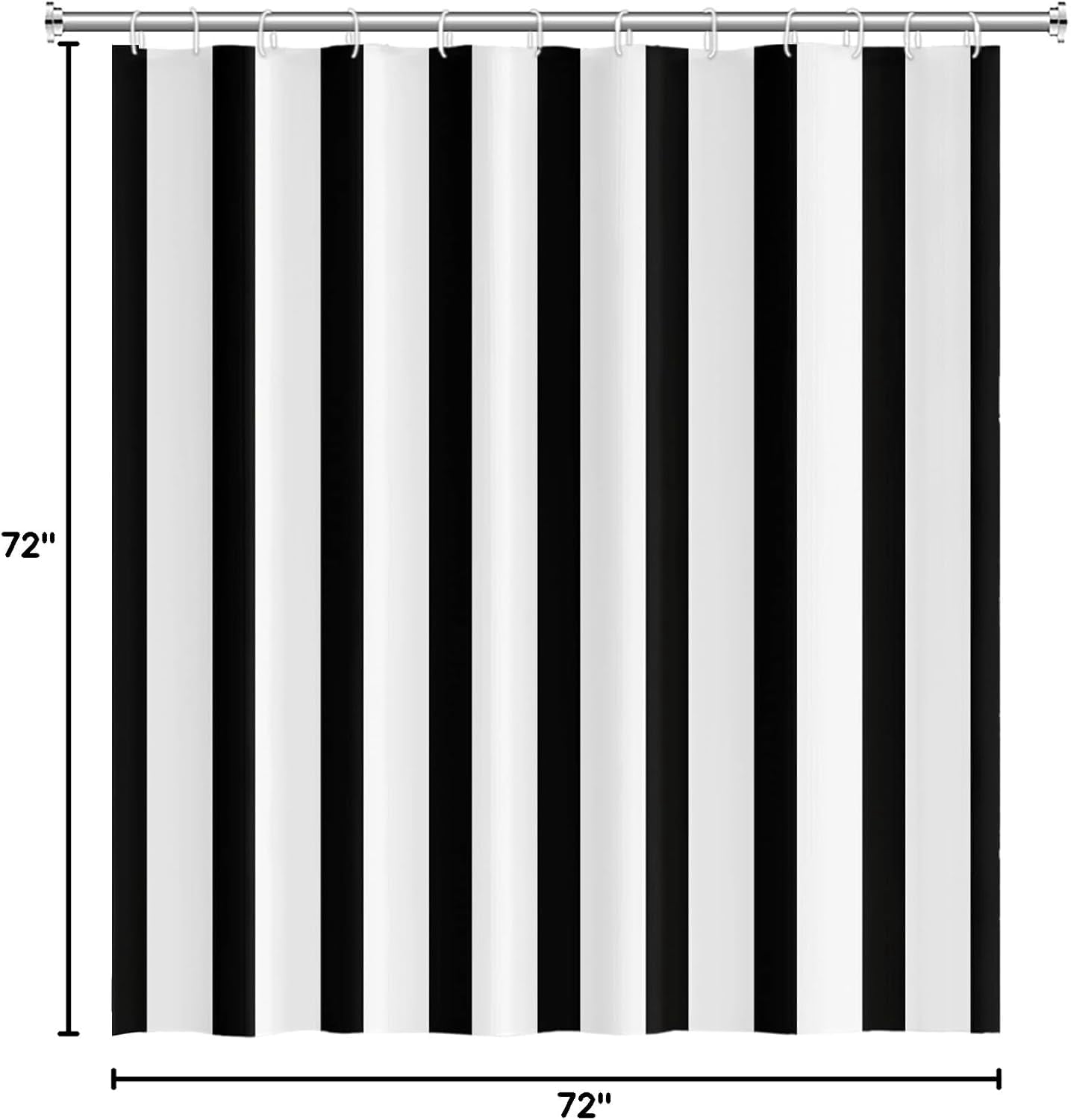 72x72inch Black White Shower Curtain Sets Decor Black and White Vertical Stripes Decor Modern Fashion Simple Bathroom Curtain for Home Bathtub Stall Decoration Hooks Included