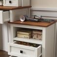 thumbnail image 6 of Vastcury Farmhouse Makeup Vanity Desk with LED Lighted Mirror and Charging Station, Bedroom Dressing Vanity Table Set with Drawers, Natural Wood, 6 of 9