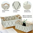 thumbnail image 6 of KWLET Felt Storage Basket White Home Organizing Baskets With Wooden Handles 13 x 8.9 x 4.5 inch, 6 of 7