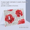 thumbnail image 4 of Dailycode Light Switch Plate Covers 3 Gang Wall Plate Plastics Outlet Covers for Kitchen Home Office Decor Rose and Letters, 4 of 8