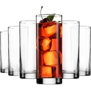 Paksh Novelty Italian Highball Glasses [Set of 6] Clear Heavy Base Tall Bar Glass - Drinking Glasses for Water, Juice, Beer, Wine, Whiskey, and Cocktails, 13 Ounce Cups