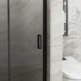 thumbnail image 3 of 34"x 72" Bifold Frameless Glass Shower Door 1/4 inch Tempered Clear Glass Pivot Swing Shower Panel in Black Finish, Foldable, 3 of 6