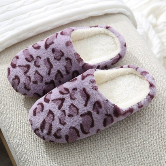 Zpanxa Slippers for Women Style Soft Sole Silent Suede Slippers Non-slip Wooden Floor Indoor Cotton Slippers Flip Flops for Women Purple 39