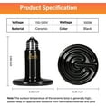 HealSmart Reptile Heat Lamp 100W 2Pack Ceramic Heat Emitter, No Light