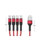 thumbnail image 3 of Adaptador De Cable De Carga Rápida USB Múltiple, Cable De Carga Múltiple 4 En 1, Conectores De Puerto Micro USB Tipo C - Rojo, 3 of 4