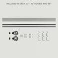 thumbnail image 7 of Exclusive Home Ogee Double Window Curtain Rod and Finial Set, Matte Black, Adjustable 36"-72", 7 of 7