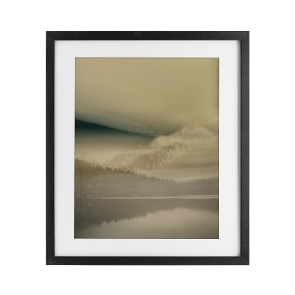 Stupell Industries Rustic Lodge Foggy Mountain Awakening Black Framed Print Under Glass, 13 x 16, by Gemma Bardot