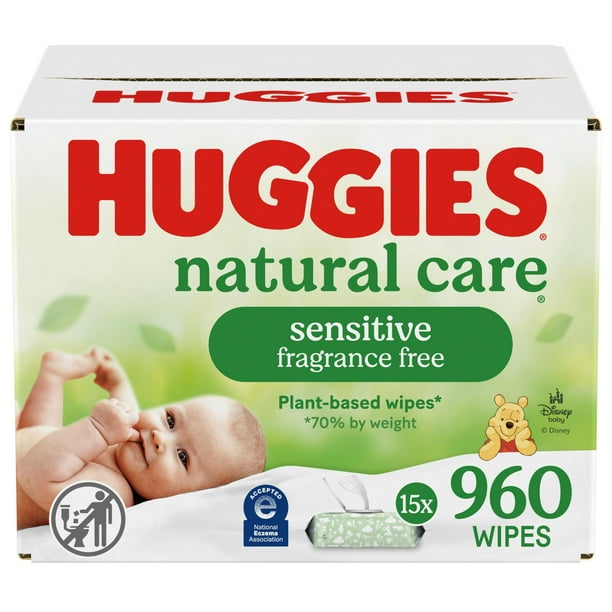 Toallitas para bebés Huggies Natural Care Sensitive sin perfume 960 unidades