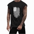 thumbnail image 5 of NOLDARES Mens Sleeveless Shirts Cotton Workout Tank Tops Independence Day Shirts Gym Muscle Loose Fit Tee(Black,XL), 5 of 5