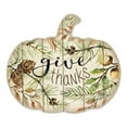 thumbnail image 2 of Give Thanks By Cindy Jacobs Printed on Wooden Pumpkin Wall Art - Orange, 2 of 3