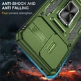 thumbnail image 6 of LeYi Samsung Galaxy A54 5G Case, A54 5G Case with 2 Pack Screen Protectors, Heavy Duty Armor Case with Slide Cover & Upgrade Magnetic 360°Rotatable Kickstand for A54, Army Green, 6 of 7