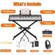 thumbnail image 5 of Yeshouse teclado de piano eléctrico portátil de 61 teclas semipesadas, altavoces integrados, pedal de sustain, soporte y taburete, ideal para principiantes y profesionales, 5 of 7