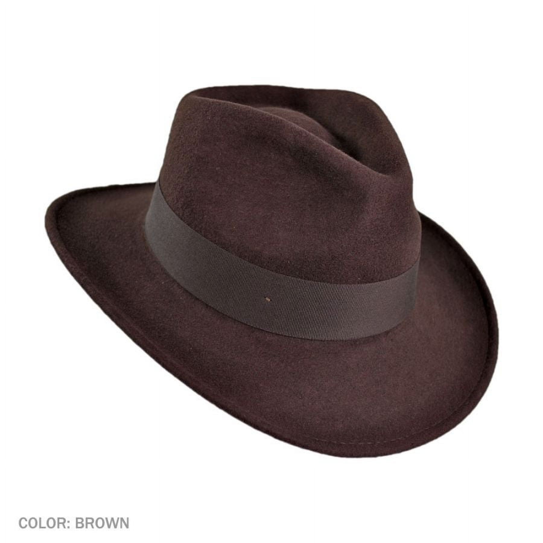 Ford Crushable Wool Felt Fedora Hat - S - Brown - image 3 of 7
