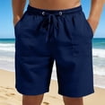 thumbnail image 2 of FINALGANG Mens Solid Color Elastic Waist Drawstring Shorts With Large Patch Pockets Relaxed Fit Quick Dry Lightweight For Fathers Day Gift Summer Daily Casual Wear Versatile Bottoms, 2 of 5