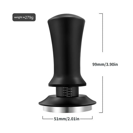

Kohagoki 51/53/58mm Coffee Tamper Adjustable Depth with Scale 30lb Espresso Springs Calibrated Tamping Stainless Steel Flat Base