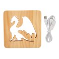 thumbnail image 1 of Luz nocturna tallada en madera con forma de dinosaurio, lámpara LED con cuentas, luz suave, protección para los ojos, luz nocturna hueca para niños, 1 of 14