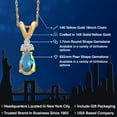 thumbnail image 2 of Gem Stone King 14K Yellow Gold Mercury Mist Mystic Topaz and White Lab Grown Diamond Pendant Necklace for Women | 1.06 Cttw | Gemstone November Birthstone | Pear Shape 8X5MM | With 18 inch Chain, 2 of 6